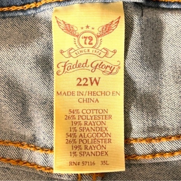 Faded Glory 70s Vibes High Rise Denim Jean Shorts - Picture 6 of 6